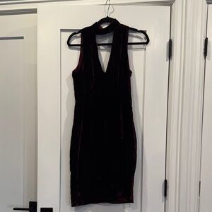 Adelyn Rae Burgundy Velvet Dress